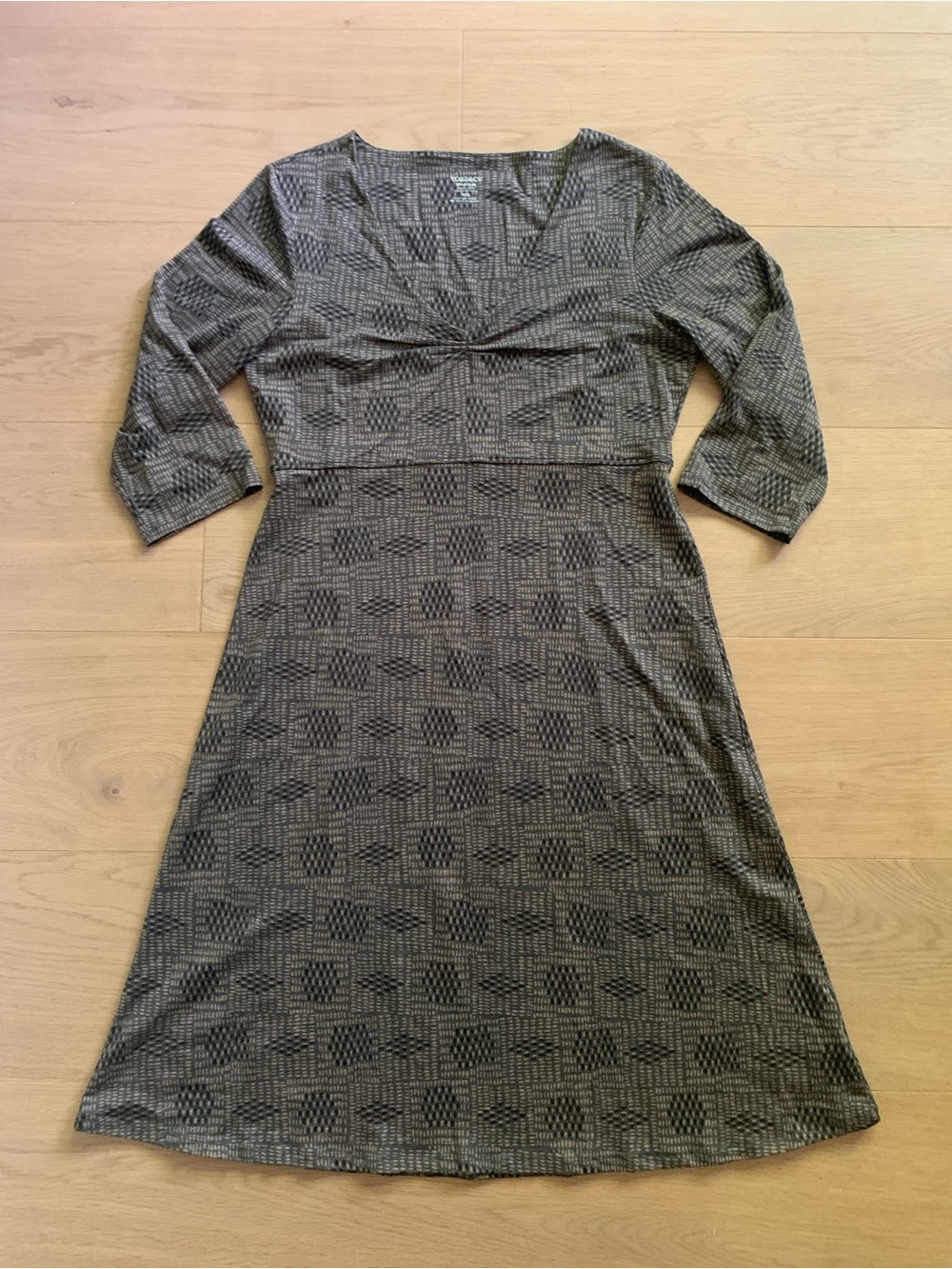 Toad&Co Rosalinda Organic Cotton Tencel Knit Dress Geometric Earthy Women’s M